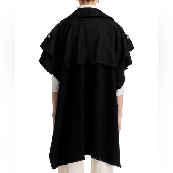 Rag & Bone Black Wool Trench Poncho Cape Jacket - Picture 3 of 9